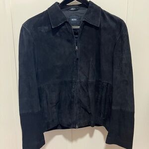 Hugo Boss Suede Collared Lightweight Jacket